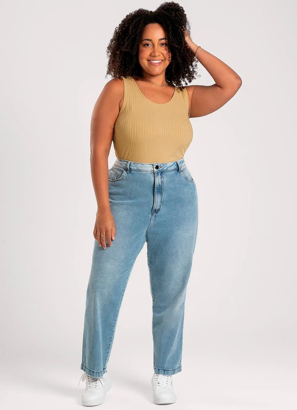 Cativa - Regata Plus Size em Canelado Caramelo 3