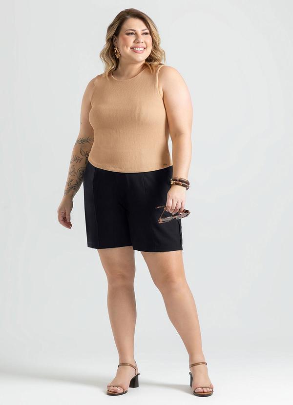 Cativa - Regata Plus Size em Canelado Caramelo 4