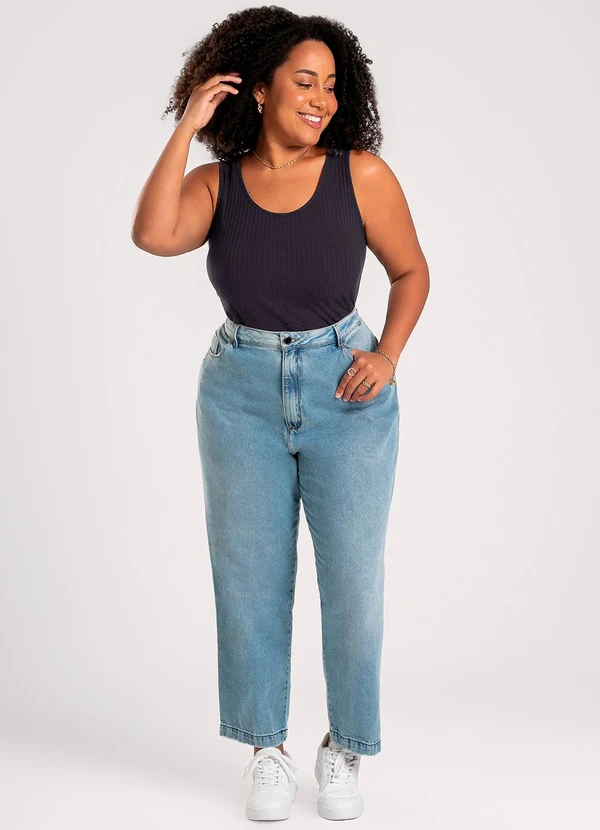 Cativa - Regata Plus Size em Canelado Preto 3