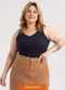 Habana - Regata Plus Size em Canelado Bege - variação: Preto