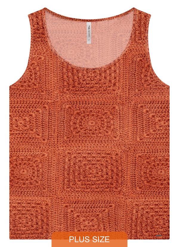 Lunender Mais Mulher - Regata Plus Size em Malha Viscose Laranja