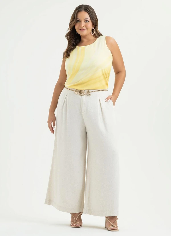 Cativa - Regata Plus Size em Misturinha Amarelo Claro 3