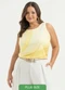Cativa - Regata Plus Size em Misturinha Azul Claro - variação: Amarelo Claro