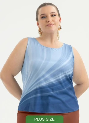 Cativa - Regata Plus Size em Misturinha Azul Claro - CATIVA