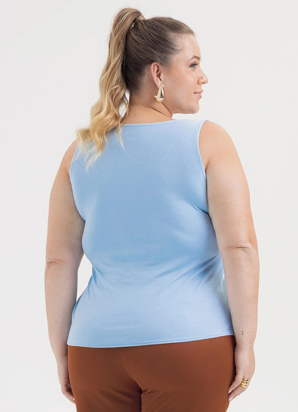 Cativa - Regata Plus Size em Misturinha Azul Claro 2