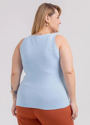Habana - Regata Plus Size em Misturinha Azul - HABANA