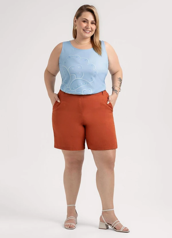 Habana - Regata Plus Size em Misturinha Azul 3