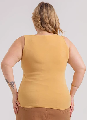 Habana - Regata Plus Size em Misturinha Marrom - HABANA