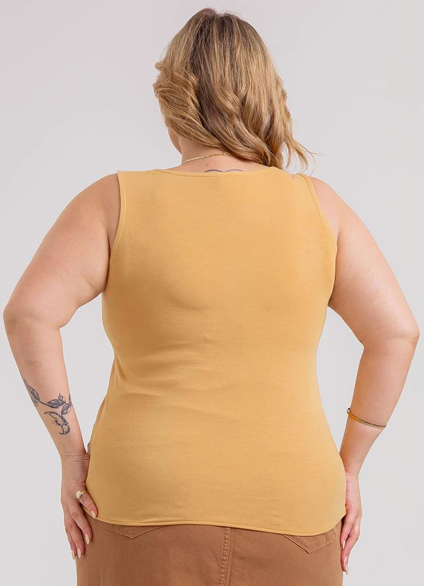 Habana - Regata Plus Size em Misturinha Marrom 2