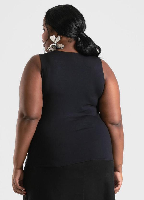 Cativa - Regata Plus Size em Misturinha Preto 2