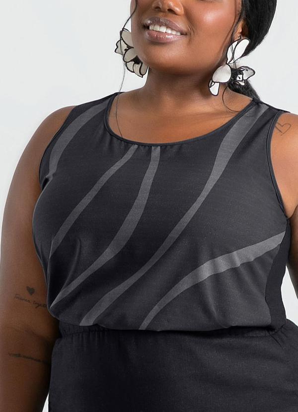 Cativa - Regata Plus Size em Misturinha Preto 3