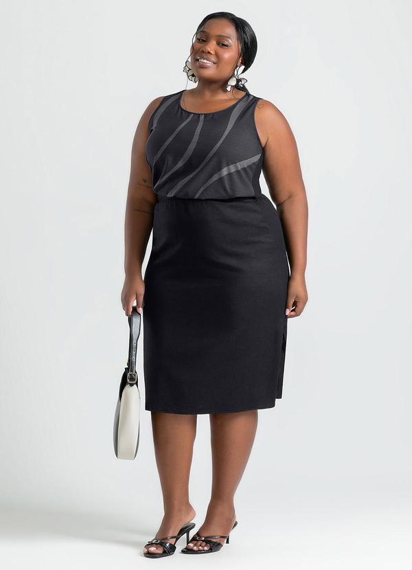 Cativa - Regata Plus Size em Misturinha Preto 4