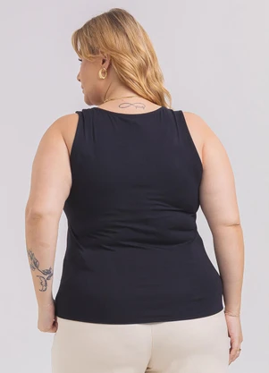 Habana - Regata Plus Size em Misturinha Preto - HABANA