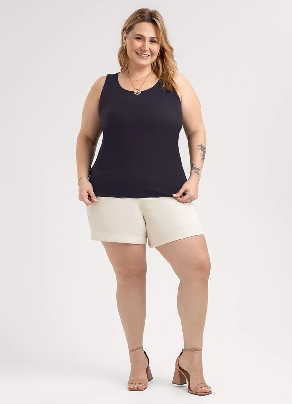 Habana - Regata Plus Size em Misturinha Preto 3