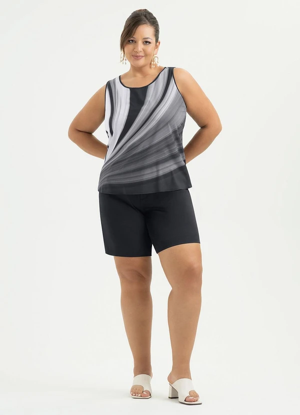 Cativa - Regata Plus Size em Misturinha Preto 3