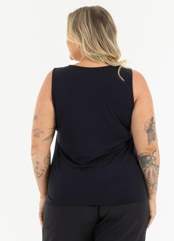 Habana - Regata Plus Size em Misturinha Preto 2