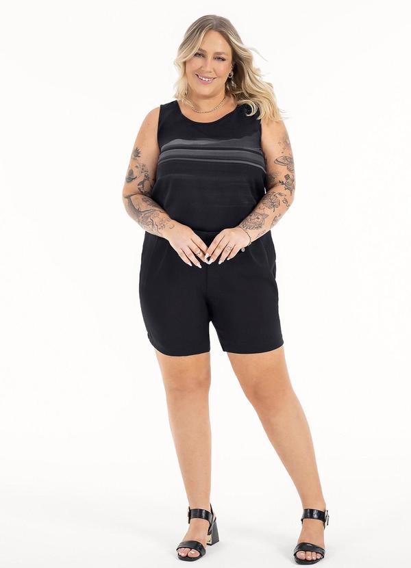 Habana - Regata Plus Size em Misturinha Preto 3