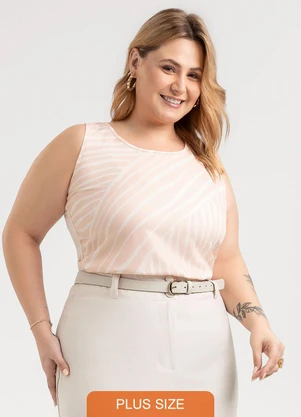 Habana - Regata Plus Size em Misturinha Rosa - HABANA