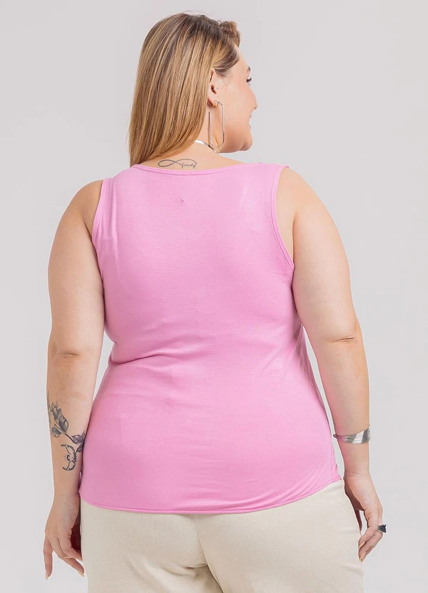 Habana - Regata Plus Size em Misturinha Rosa 2