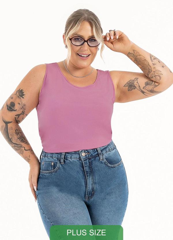 Habana - Regata Plus Size em Misturinha Rosa