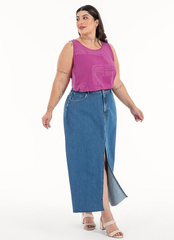 Habana - Regata Plus Size em Misturinha Roxo 3