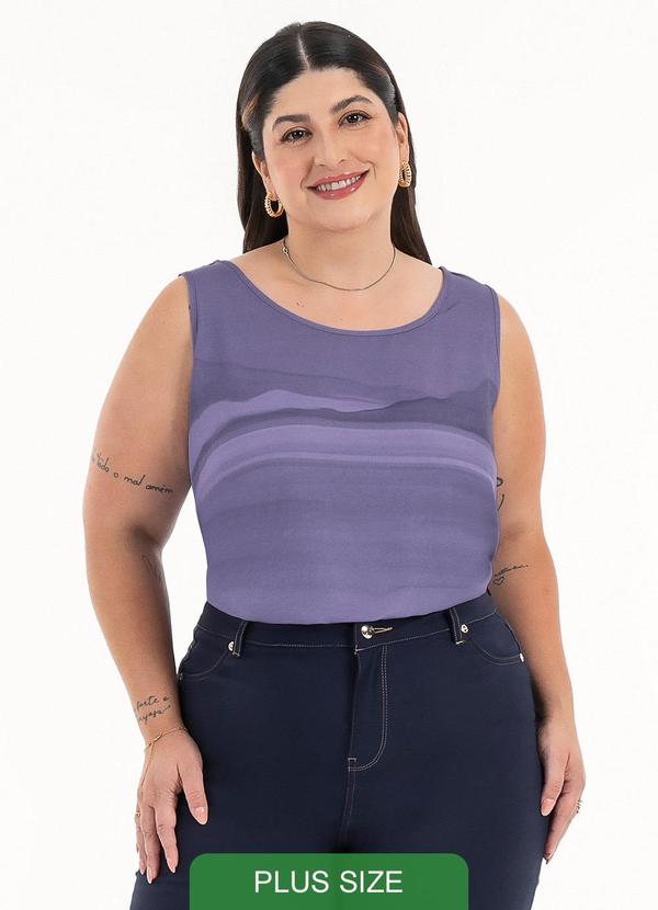 Habana - Regata Plus Size em Misturinha Roxo 1