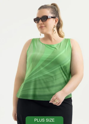 Cativa - Regata Plus Size em Misturinha Verde - CATIVA