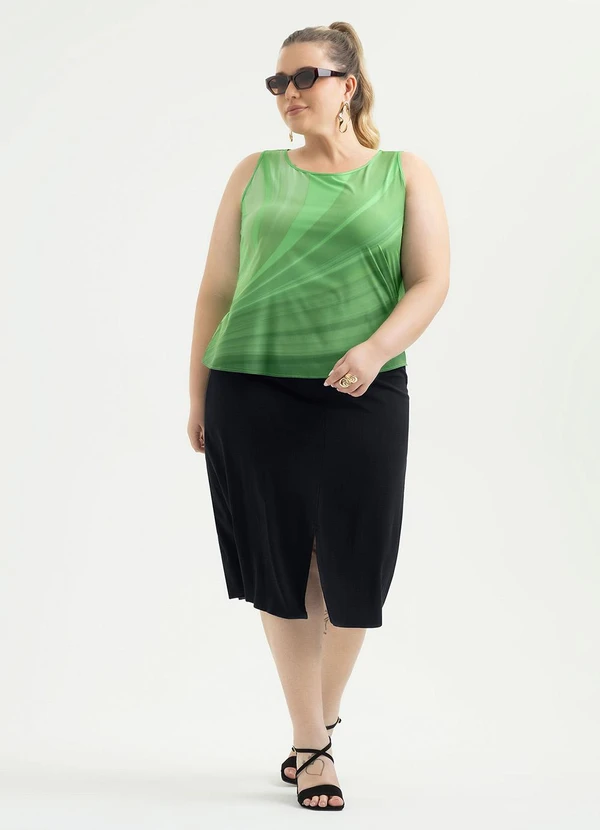 Cativa - Regata Plus Size em Misturinha Verde 3