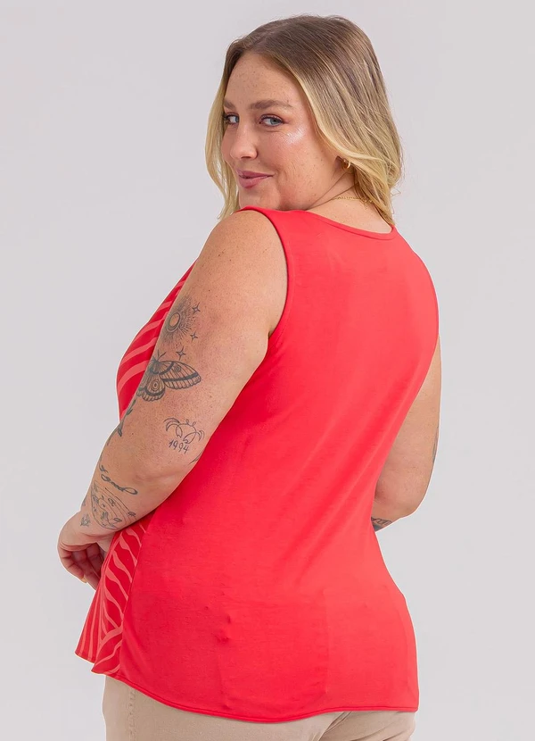 Habana - Regata Plus Size em Misturinha Vermelho 2