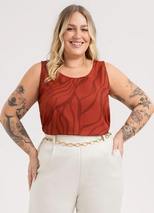 Habana - Regata Plus Size em Misturinha Vermelho - HABANA