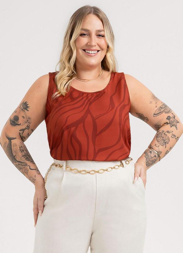 Habana - Regata Plus Size em Misturinha Vermelho