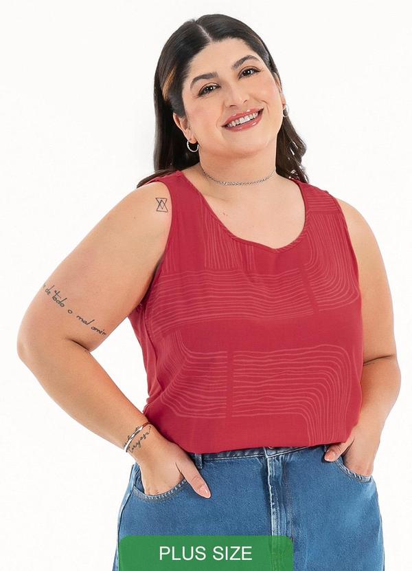 Habana - Regata Plus Size em Misturinha Vermelho