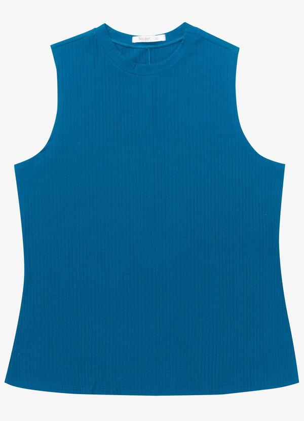 Secret Glam - Regata Plus Size em Ribana Azul