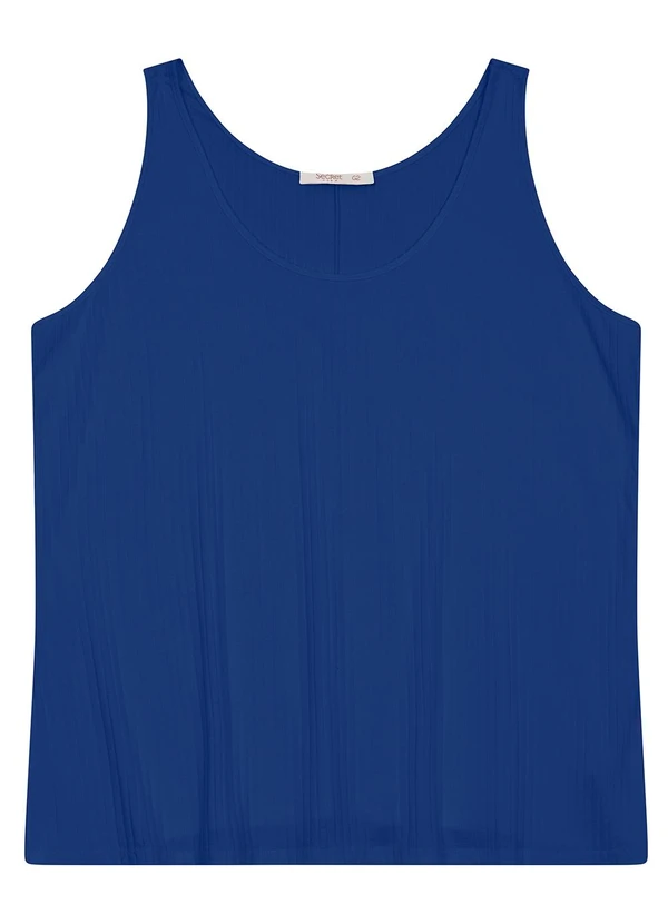 Secret Glam - Regata Plus Size em Ribana Canelada Azul 4