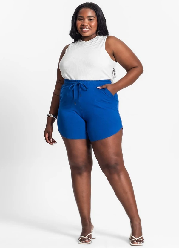 Secret Glam - Regata Plus Size em Ribana Canelada Bege