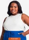 Secret Glam - Regata Plus Size em Ribana Canelada Bege - variação: Bege