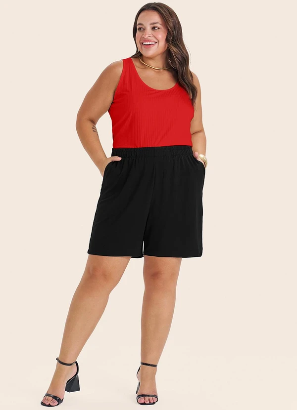 Secret Glam - Regata Plus Size em Ribana Canelada Laranja 3