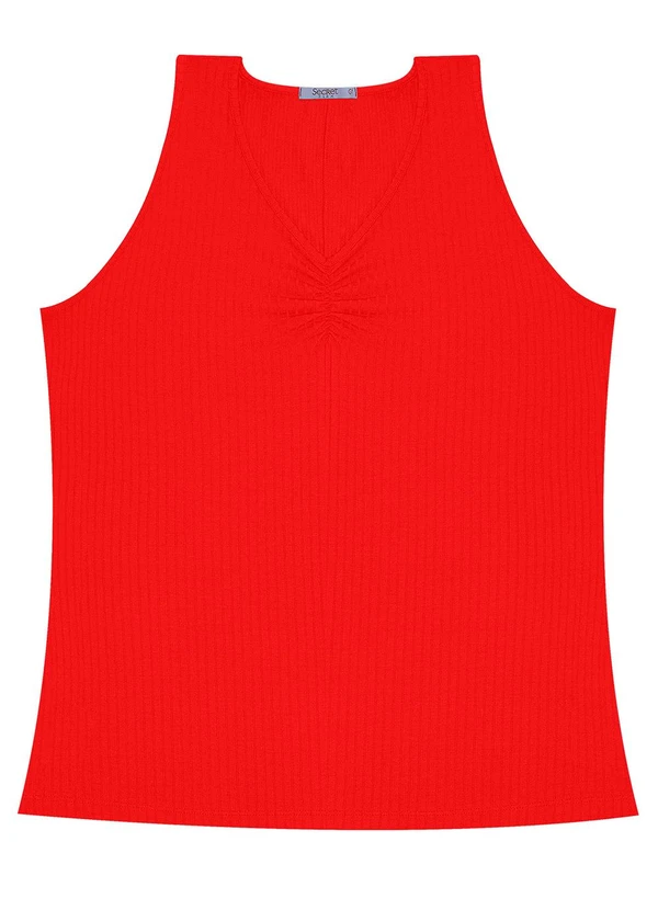 Secret Glam - Regata Plus Size em Ribana Canelada Laranja