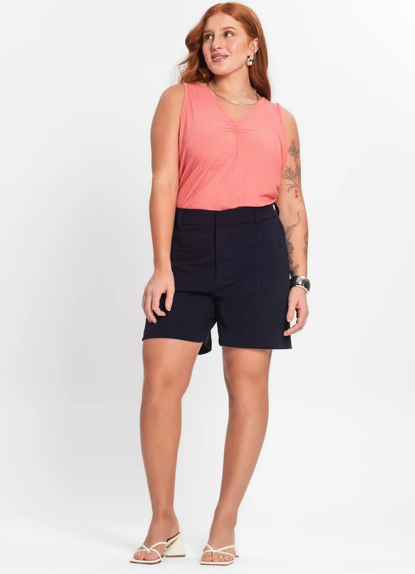 Secret Glam - Regata Plus Size em Ribana Canelada Rosa 3