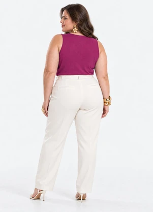 Secret Glam - Regata Plus Size em Ribana Canelada Roxo - SECRET GLAM