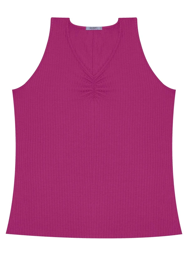 Secret Glam - Regata Plus Size em Ribana Canelada Roxo