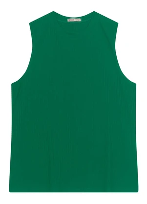 Secret Glam - Regata Plus Size em Ribana Canelada Verde - SECRET GLAM