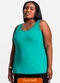 Secret Glam - Regata Plus Size em Ribana Canelada Azul - variação: Verde