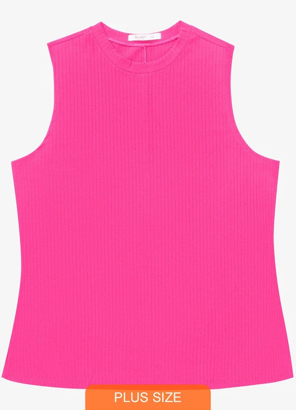 Secret Glam - Regata Plus Size em Ribana Rosa