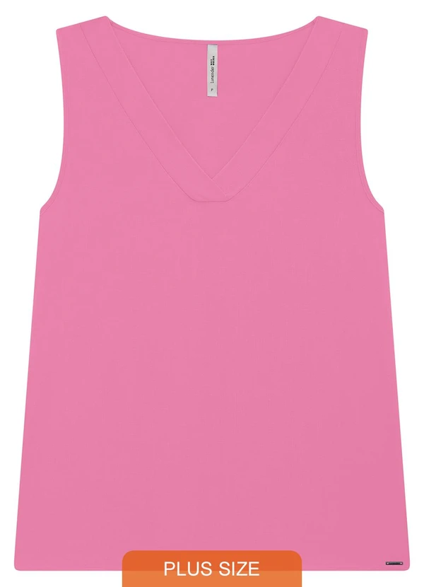 Lunender Mais Mulher - Regata Plus Size em Tecido Rayon Slub Rosa