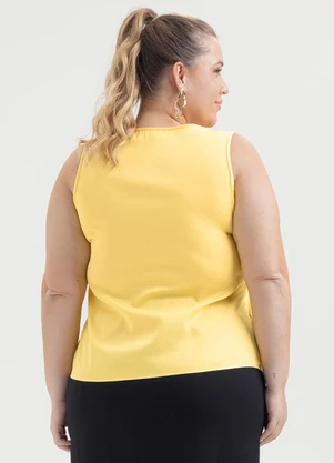 Cativa - Regata Plus Size em Viscose Amarelo - CATIVA