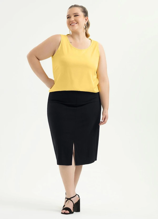 Cativa - Regata Plus Size em Viscose Amarelo 3