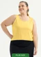 Cativa - Regata Plus Size em Viscose Preto - variação: Amarelo