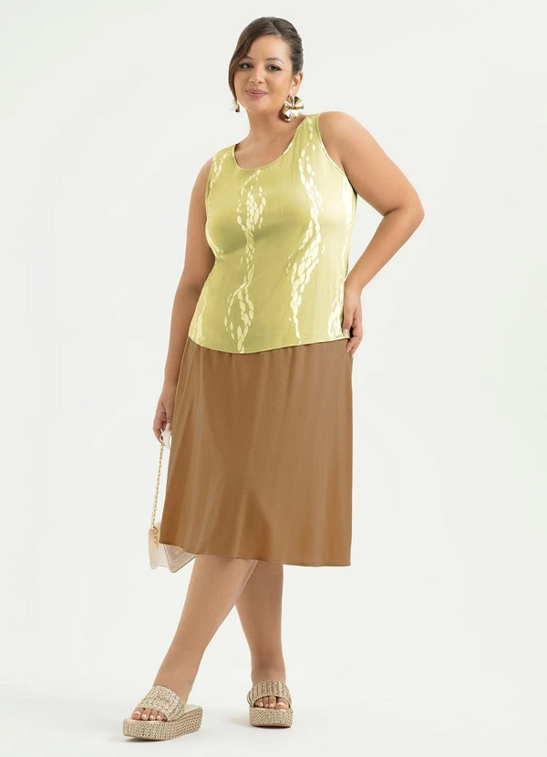 Cativa - Regata Plus Size em Viscose Caramelo 3