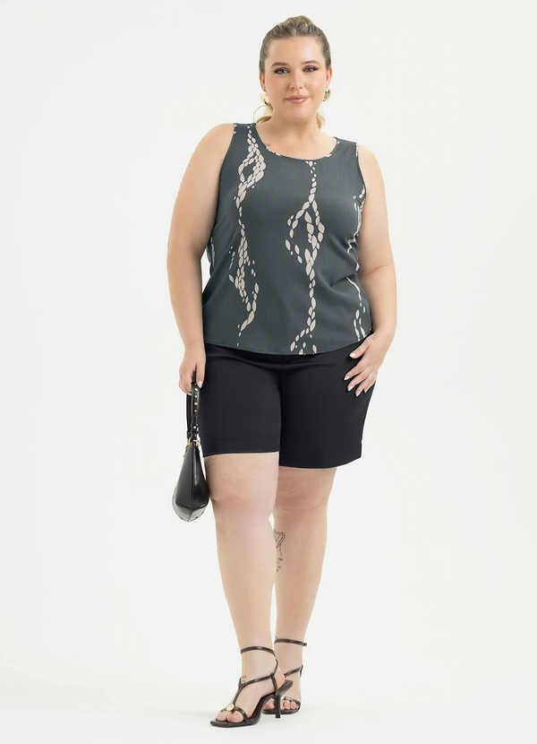 Cativa - Regata Plus Size em Viscose Cinza Escuro 3